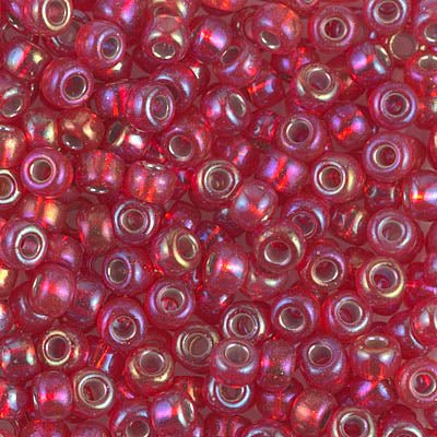 Rocailles-Perlen Miyuki 6/0 – Silverlined Flame Red - PerlineBeads SA