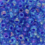 Rocailles - Perlen Miyuki 6/0 – Sparkling Violet Lined Acqua AB - PerlineBeads SA