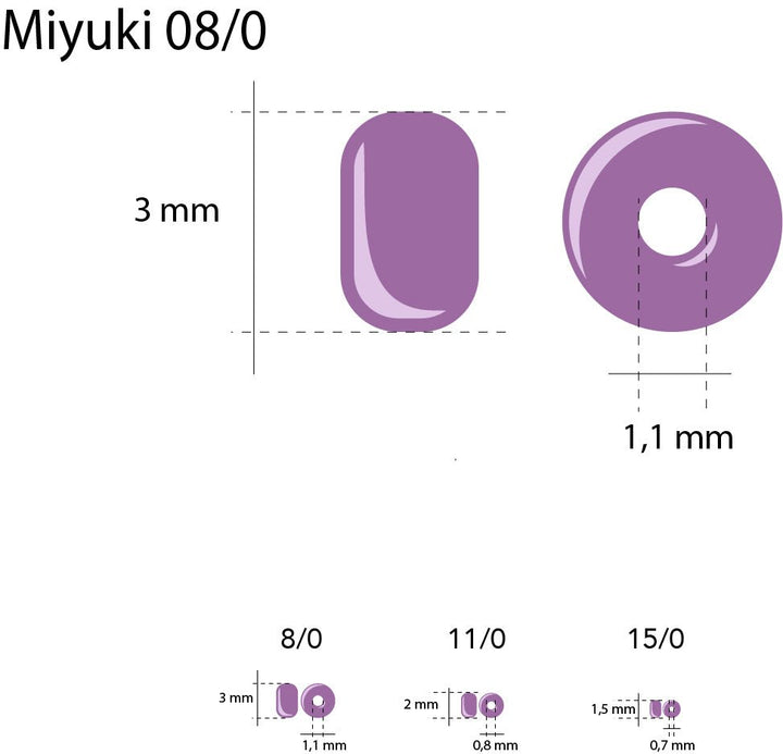 Rocailles - Perlen Miyuki 8/0 – Luminous Limeade - PerlineBeads