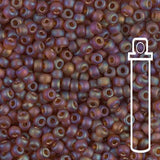Rocailles - Perlen Miyuki 8/0 – Matte Transparent Dark Topaz AB - PerlineBeads SA