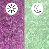 Rocailles-Perlen Toho 11/0 • Glow in the Dark • Dark Pink/Green Pink - PerlineBeads SA
