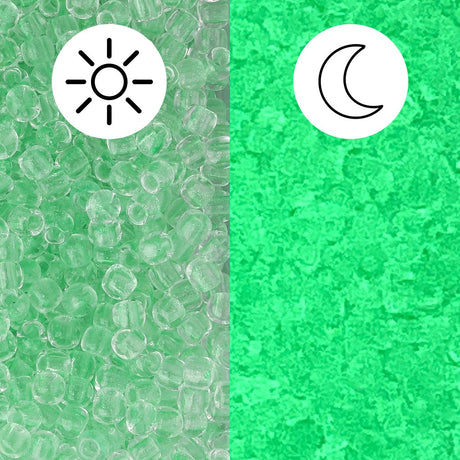 Rocailles-Perlen Toho 11/0 • Glow in the Dark • Mint Green/Bright Green - PerlineBeads SA