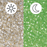 Rocailles-Perlen Toho 11/0 • Glow in the Dark • Silver-Lined Crystal/Glow Green - PerlineBeads SA