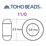 Rocailles - Perlen Toho 11/0 – Transparent - Rainbow Cobalt - PerlineBeads SA