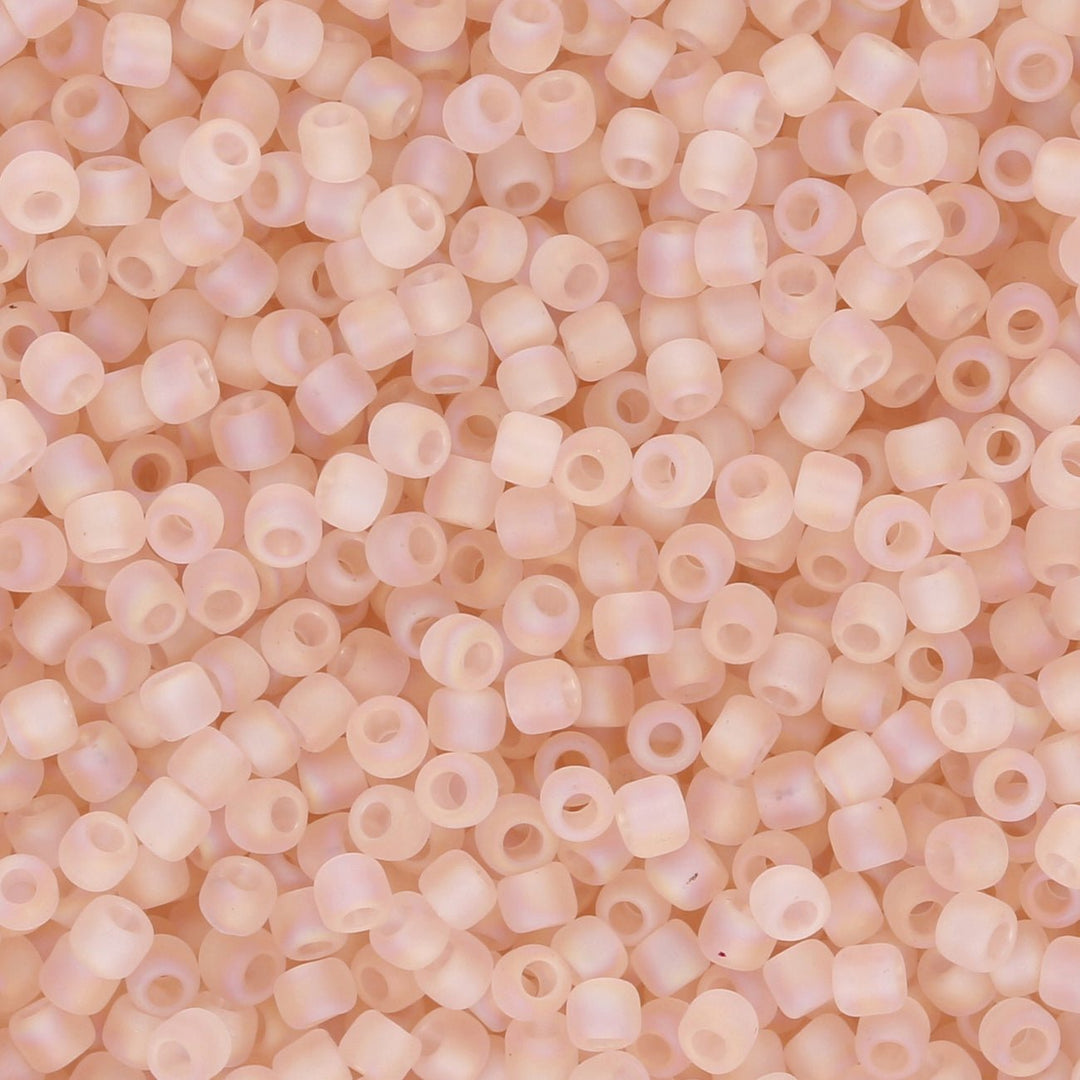 Rocailles - Perlen Toho 11/0 – Transparent Rainbow Frosted Rosaline - PerlineBeads