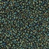 Rocailles - Perlen Toho 15/0 – Frosted Metallic Iris - Green/Brown - PerlineBeads SA