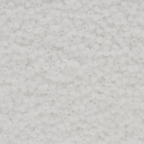 Rocailles-Perlen Toho 15/0 – Opaque Frosted White - PerlineBeads