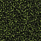 Rocailles - Perlen Toho 15/0 – Silver - Lined Olivine - PerlineBeads SA
