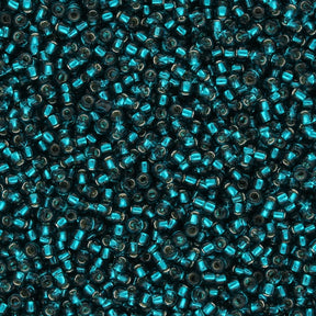 Rocailles - Perlen Toho 15/0 – Silver - Lined Teal - PerlineBeads SA
