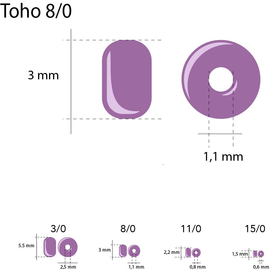 Rocailles - Perlen Toho 8/0 – Transparent - Rainbow Frosted Rosaline - PerlineBeads