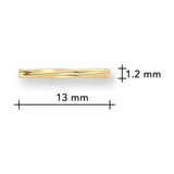 Rohrperle aus Metall, verdreht - 13 mm - Farbe Gold (± 50 Stk.) - PerlineBeads SA