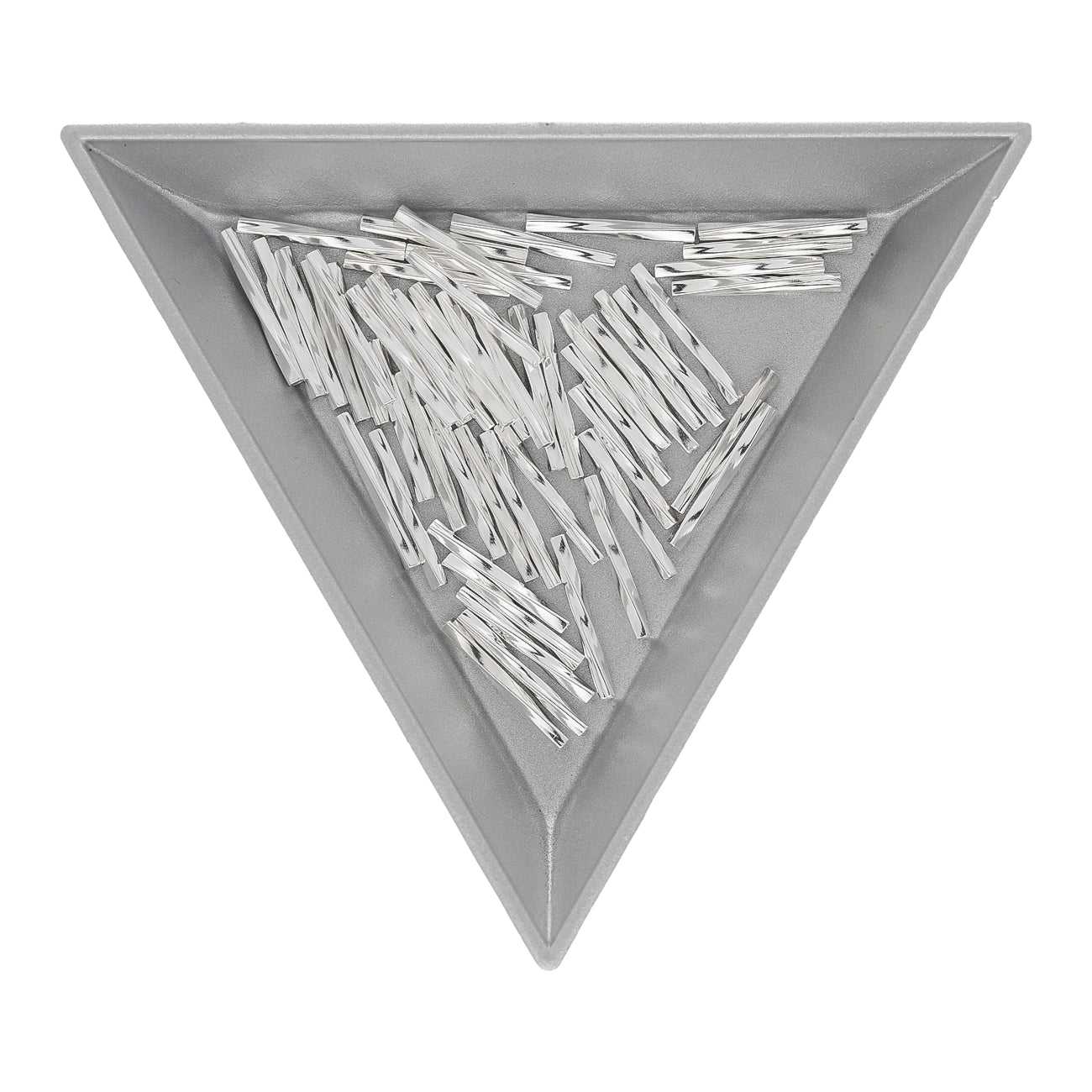 Rohrperle aus Metall, verdreht - 13 mm - Farbe Silber (± 50 Stk.) - PerlineBeads SA