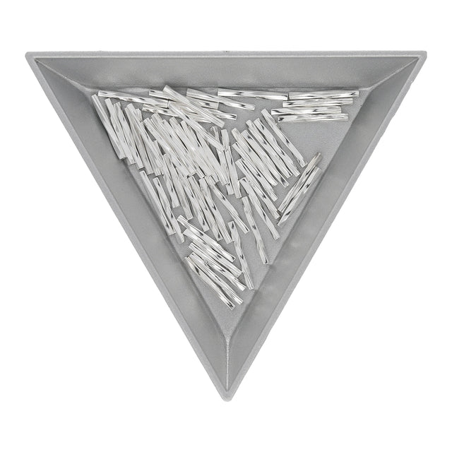 Rohrperle aus Metall, verdreht - 13 mm - Farbe Silber (± 50 Stk.) - PerlineBeads SA