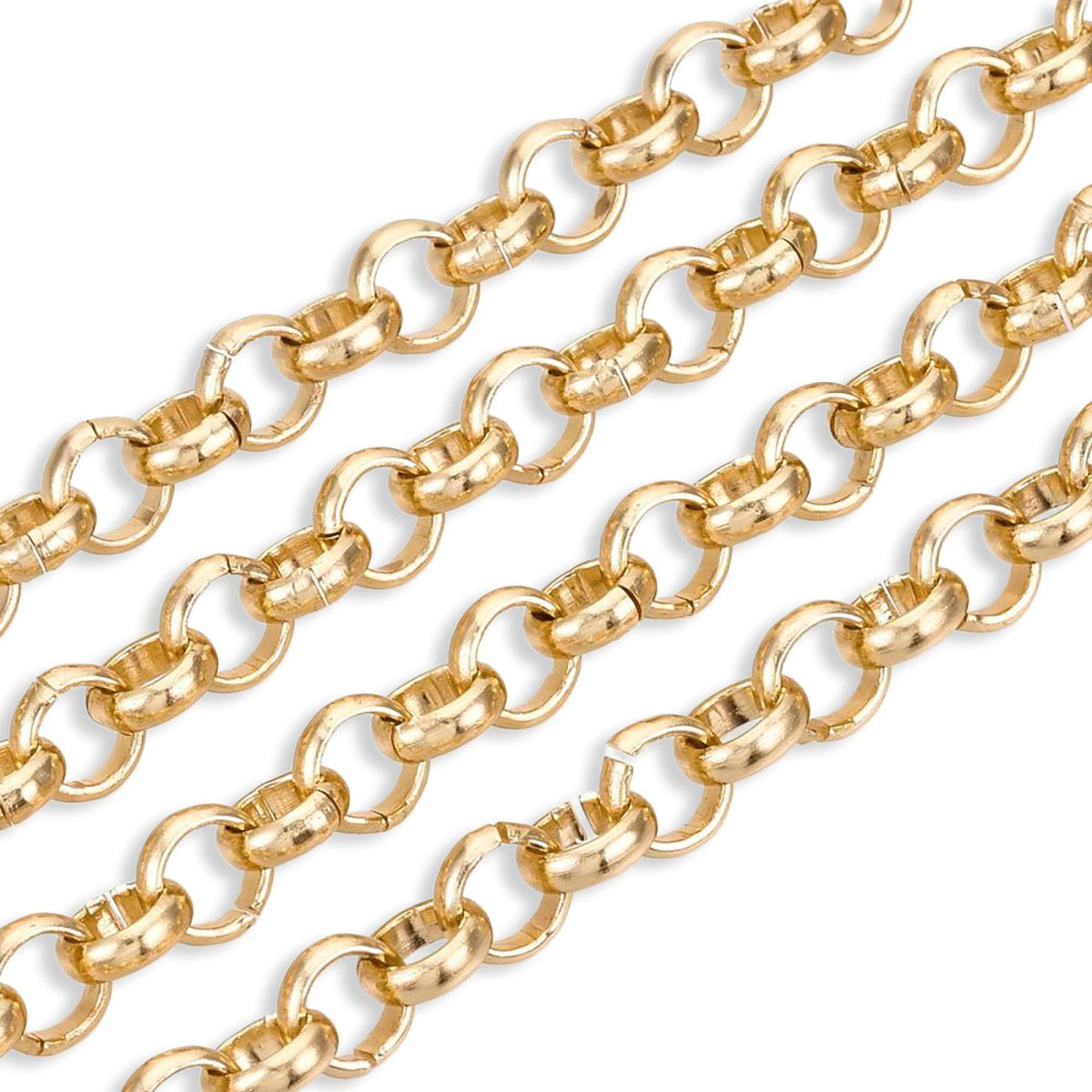 Rolo Aluminiumkette 6 x 2 mm - Farbe Gold - PerlineBeads SA