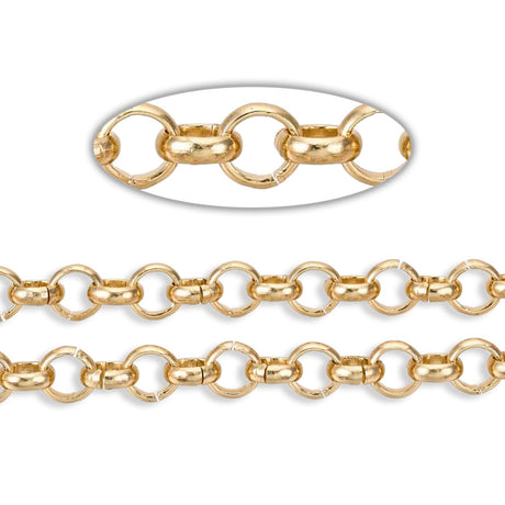 Rolo Aluminiumkette 6 x 2 mm - Farbe Gold - PerlineBeads SA