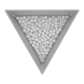 Rondellen aus facettiertem Glas 3,5x3 mm - White - PerlineBeads SA