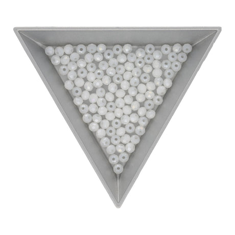 Rondellen aus facettiertem Glas 3,5x3 mm - White - PerlineBeads SA