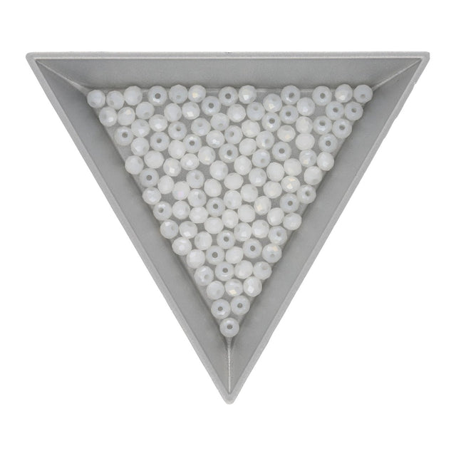 Rondellen aus facettiertem Glas 3,5x3 mm - White - PerlineBeads SA