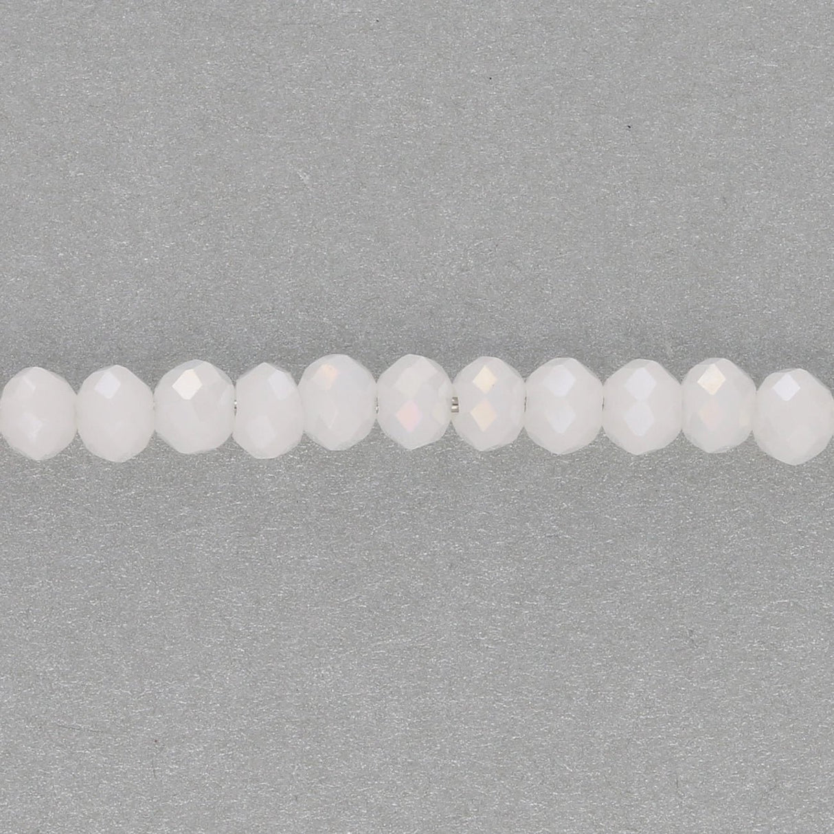 Rondellen aus facettiertem Glas 3,5x3 mm - White - PerlineBeads SA