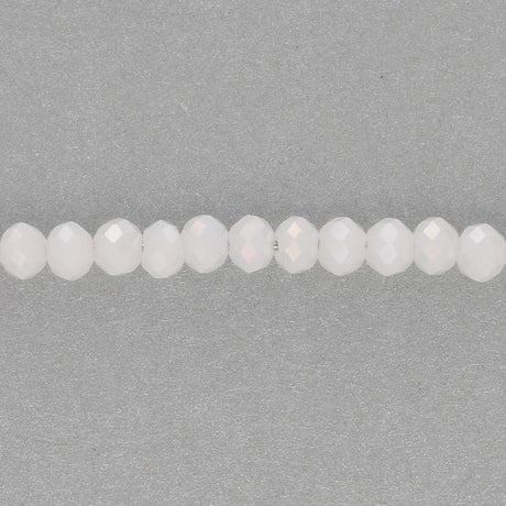 Rondellen aus facettiertem Glas 3,5x3 mm - White - PerlineBeads SA
