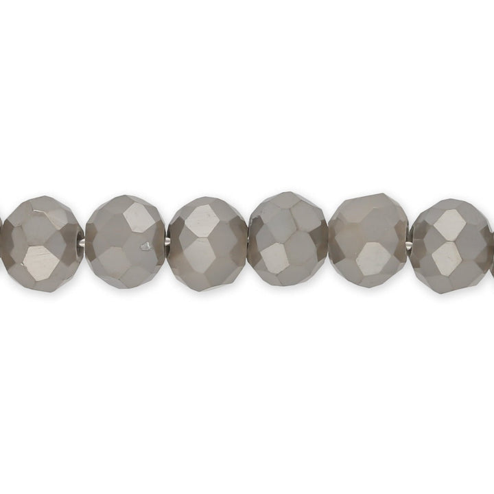 Rondellen aus facettiertem Glas 6x5 mm - Gray - PerlineBeads SA