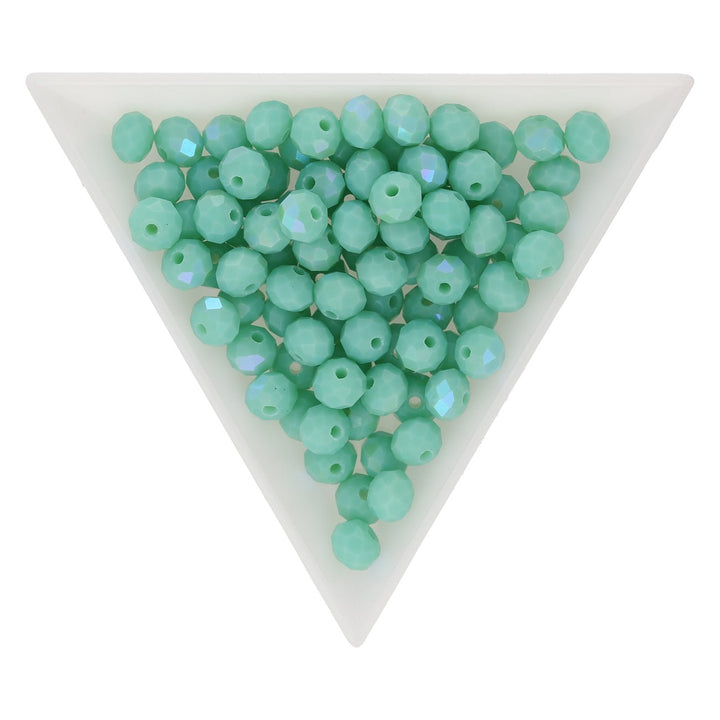 Rondellen aus facettiertem Glas 6x5 mm - Turquoise - PerlineBeads