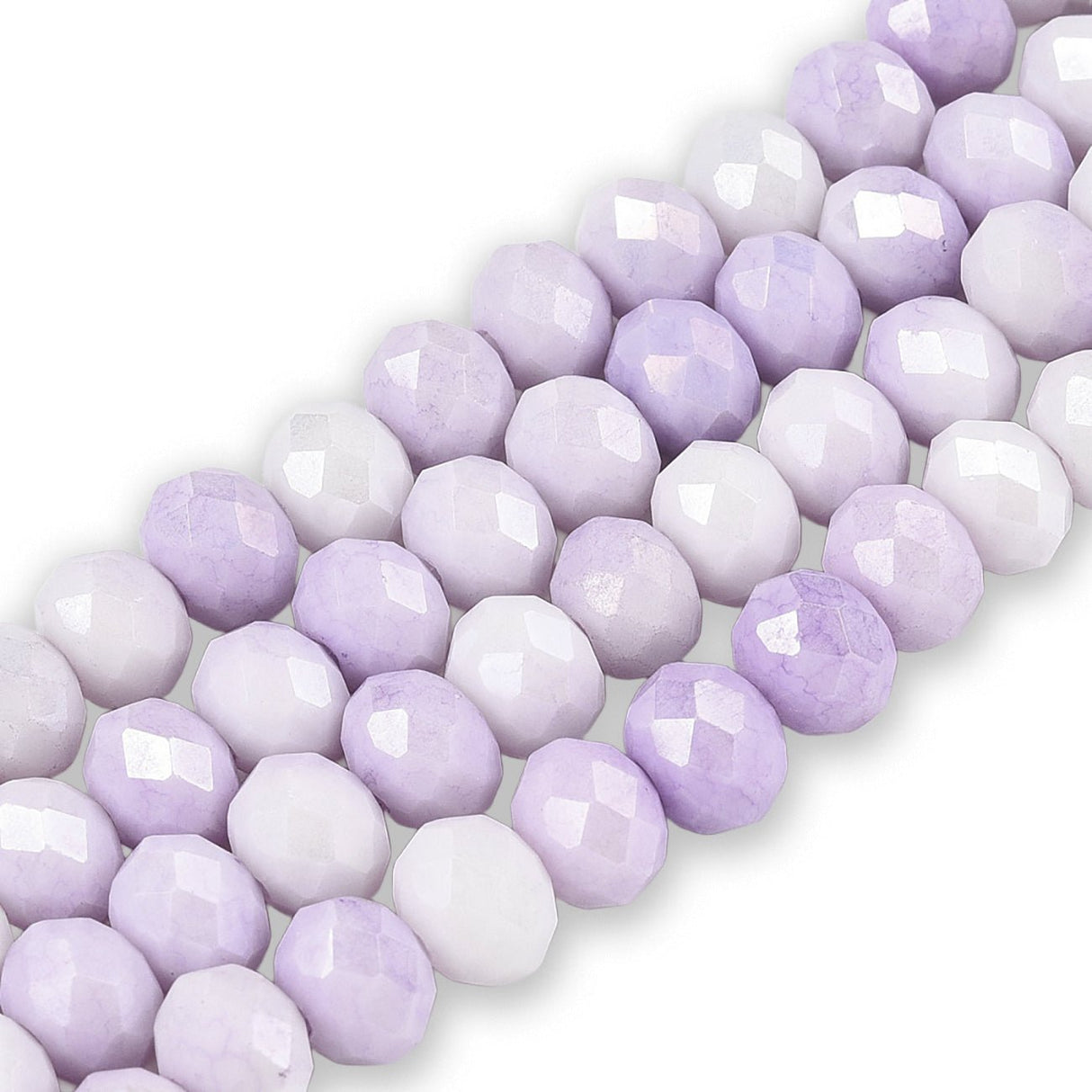Rondellen aus facettiertem Glas 7x5.5 mm - Lilac - PerlineBeads SA