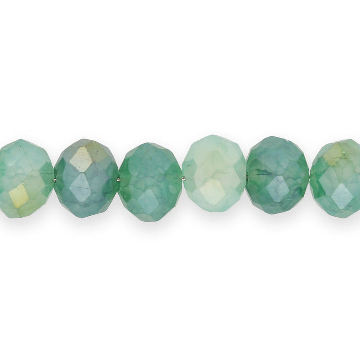 Rondellen aus facettiertem Glas 7x5.5 mm - Sea Green - PerlineBeads