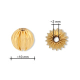 Runde gewellte Metallperle ∅ ca. 10 mm - Vergoldet (5 Stk.) - PerlineBeads SA