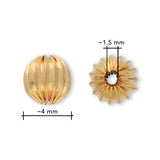 Runde gewellte Metallperle ∅ ca. 4 mm - Vergoldet (20 Stk.) - PerlineBeads SA