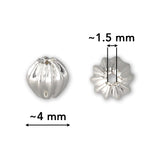 Runde gewellte Metallperle ∅ ca. 4 mm - Versilbert (20 Stk.) - PerlineBeads SA
