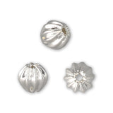 Runde gewellte Metallperle ∅ ca. 4 mm - Versilbert (20 Stk.) - PerlineBeads SA