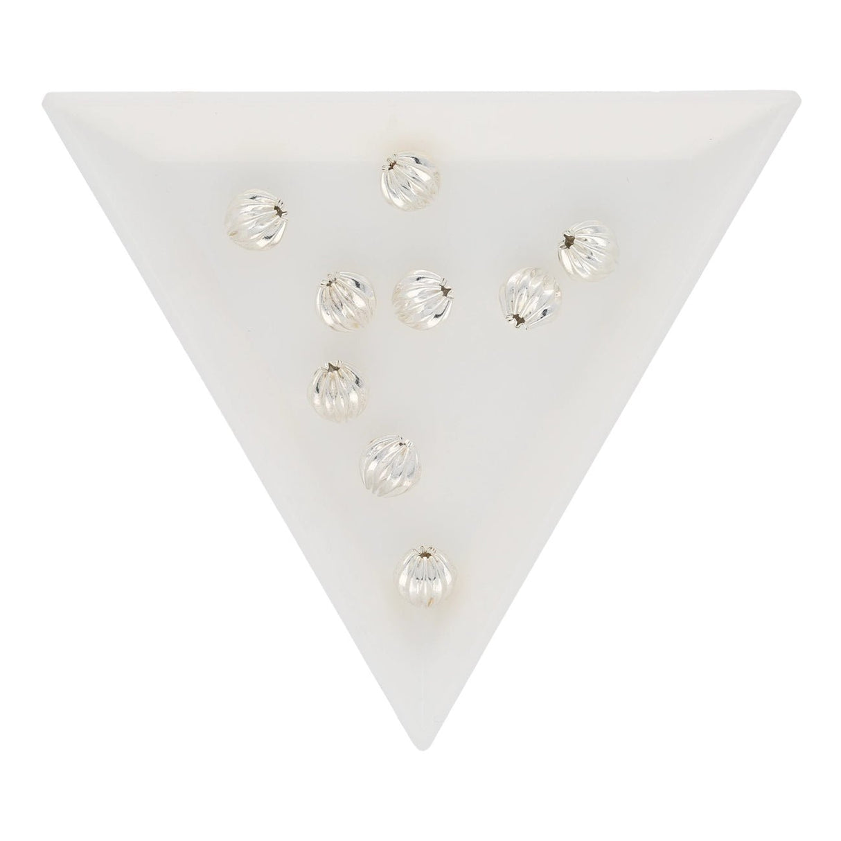 Runde gewellte Metallperle ∅ ca. 6 mm - Versilbert (10 Stk.) - PerlineBeads SA