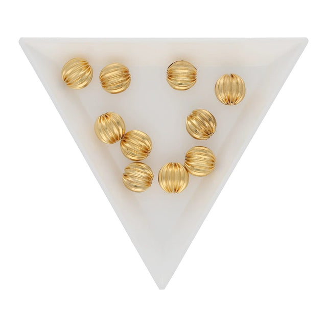 Runde gewellte Metallperle ∅ ca. 8 mm - Vergoldet (10 Stk.) - PerlineBeads SA
