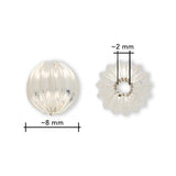 Runde gewellte Metallperle ∅ ca. 8 mm - Versilbert (10 Stk.) - PerlineBeads SA