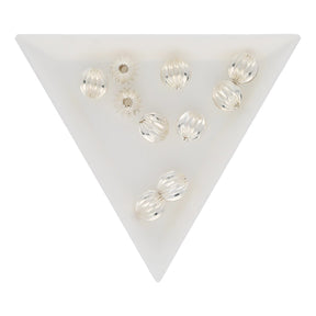 Runde gewellte Metallperle ∅ ca. 8 mm - Versilbert (10 Stk.) - PerlineBeads SA