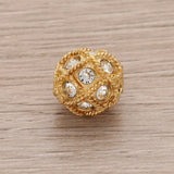 Runde Metallperle 10 mm vergoldet mit 15 Swarovski® Kristalle - PerlineBeads SA