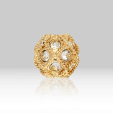 Runde Metallperle 10 mm vergoldet mit 15 Swarovski® Kristalle - PerlineBeads SA