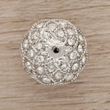 Runde Metallperle 17 mm rhodiniert mit 56 Swarovski® Kristalle - PerlineBeads SA