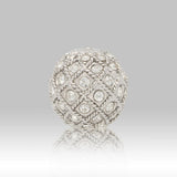 Runde Metallperle 17 mm rhodiniert mit 56 Swarovski® Kristalle - PerlineBeads SA