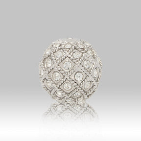 Runde Metallperle 17 mm rhodiniert mit 56 Swarovski® Kristalle - PerlineBeads SA