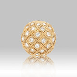 Runde Metallperle 17 mm vergoldet mit 56 Swarovski® Kristalle - PerlineBeads SA