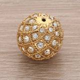 Runde Metallperle 17 mm vergoldet mit 56 Swarovski® Kristalle - PerlineBeads SA