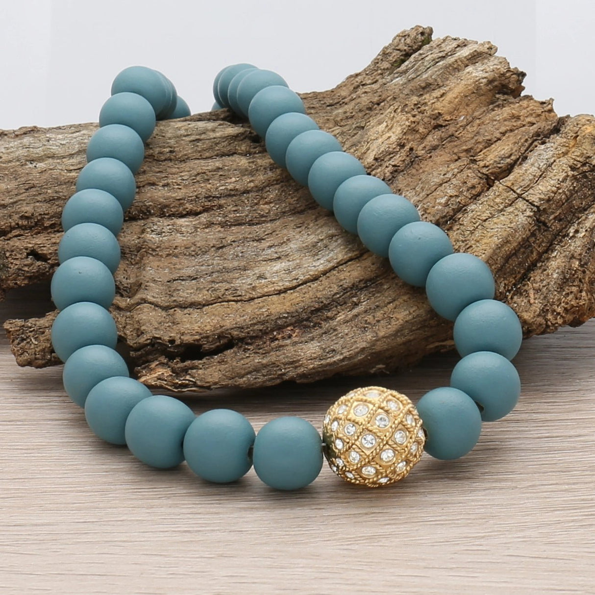 Runde Metallperle 17 mm vergoldet mit 56 Swarovski® Kristalle - PerlineBeads SA