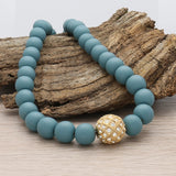 Runde Metallperle 17 mm vergoldet mit 56 Swarovski® Kristalle - PerlineBeads SA