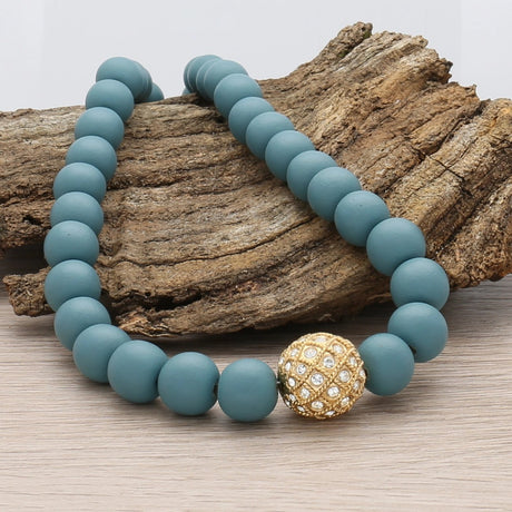 Runde Metallperle 17 mm vergoldet mit 56 Swarovski® Kristalle - PerlineBeads SA