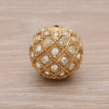 Runde Metallperle 17 mm vergoldet mit 56 Swarovski® Kristalle - PerlineBeads SA