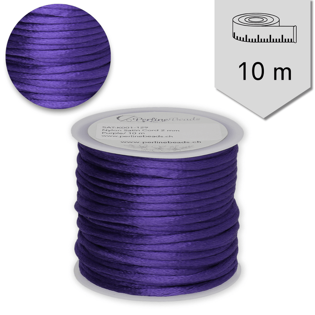 Satin Kordel ∅ 2 mm - 10 meter - PerlineBeads SA