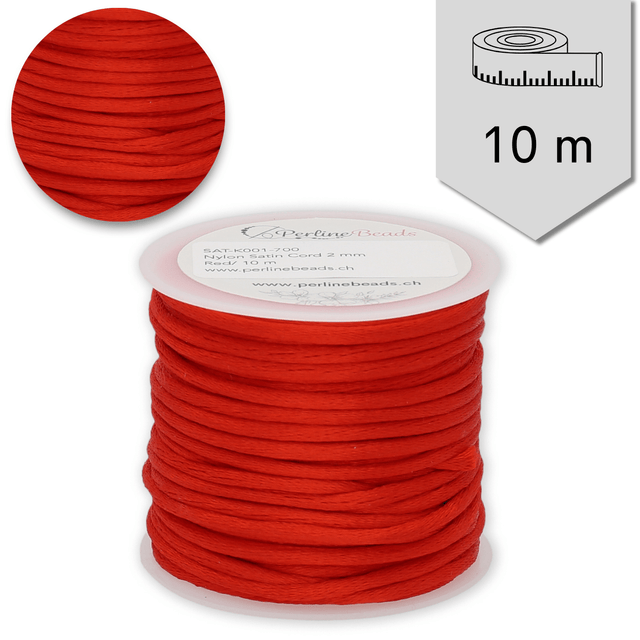 Satin Kordel ∅ 2 mm - 10 meter - PerlineBeads SA