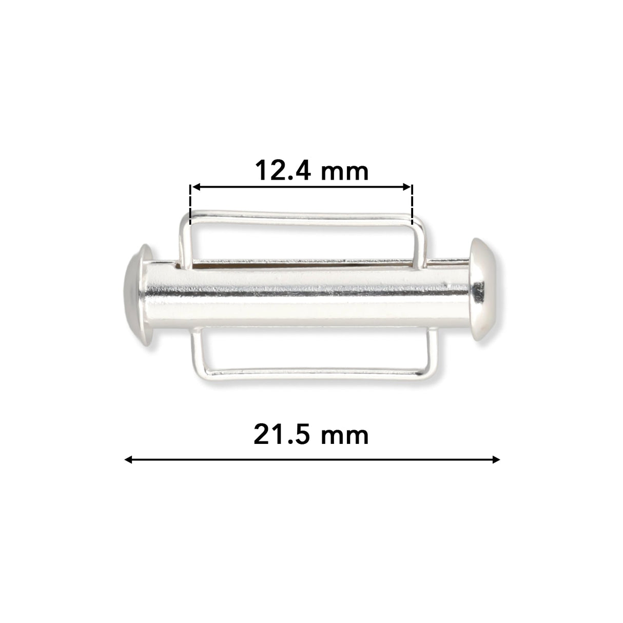 Schiebeverschluss für Webbänder 21,5 mm - versilbert - PerlineBeads SA